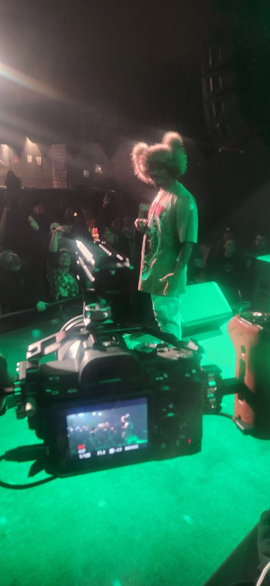 Live performance filmed through a J Sturgis Media camera monitor