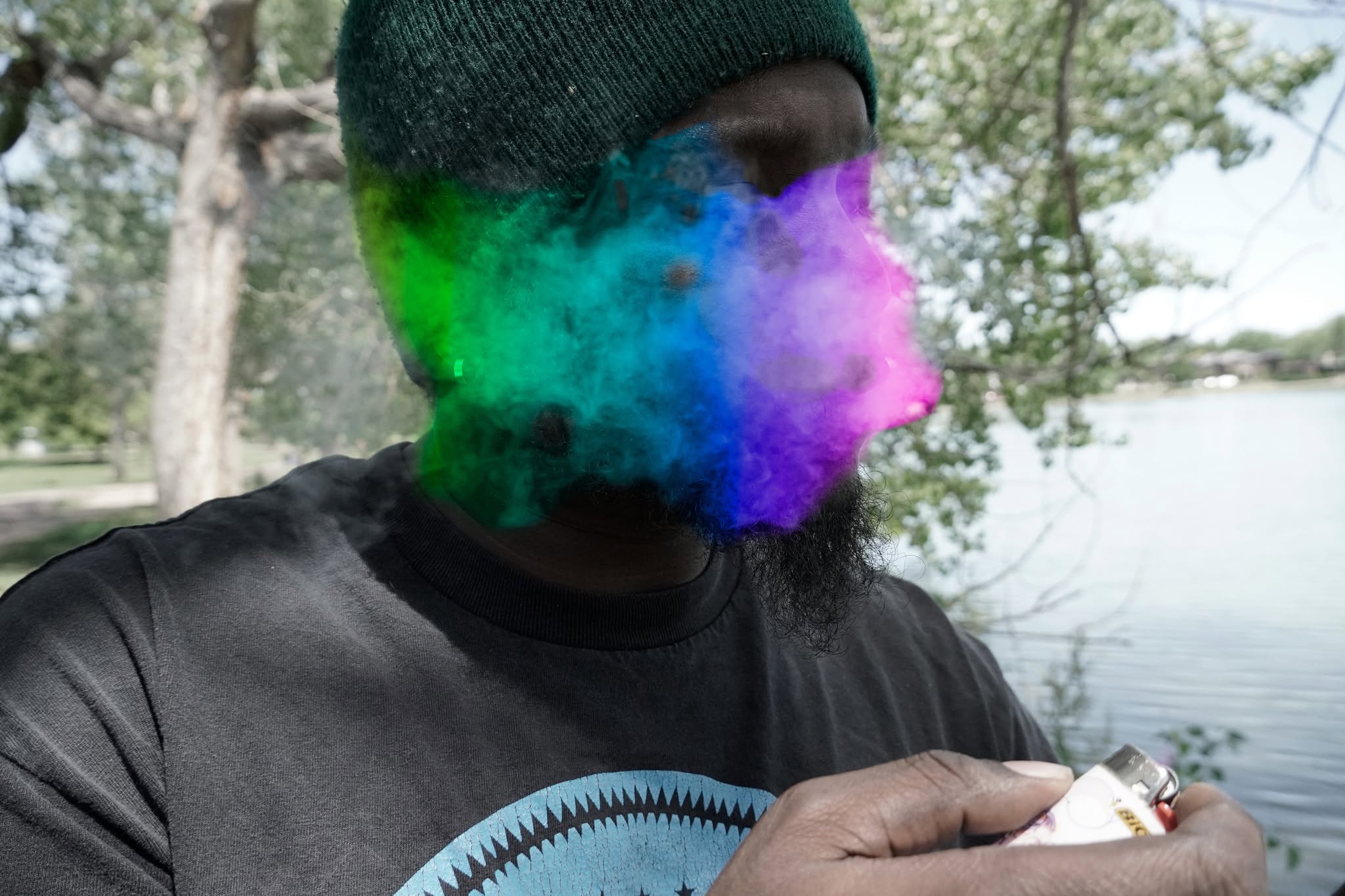 Creative portrait with colored powder by J Sturgis Media